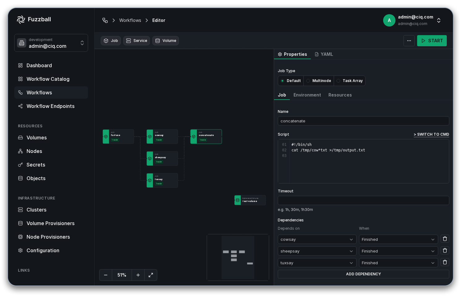 finished workflow in editor grid