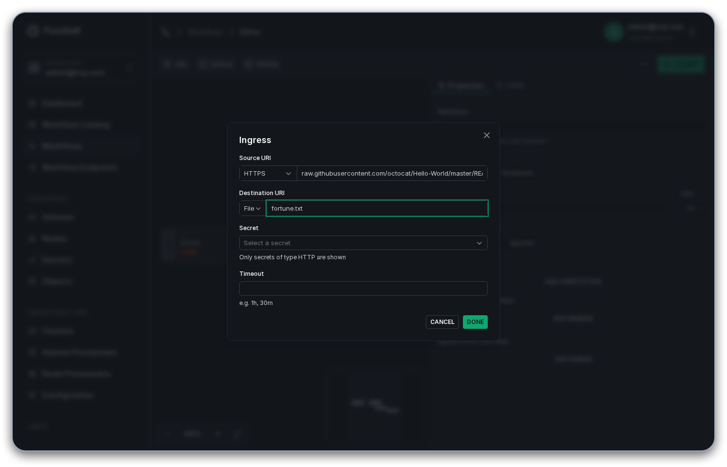 configuring ingress from github