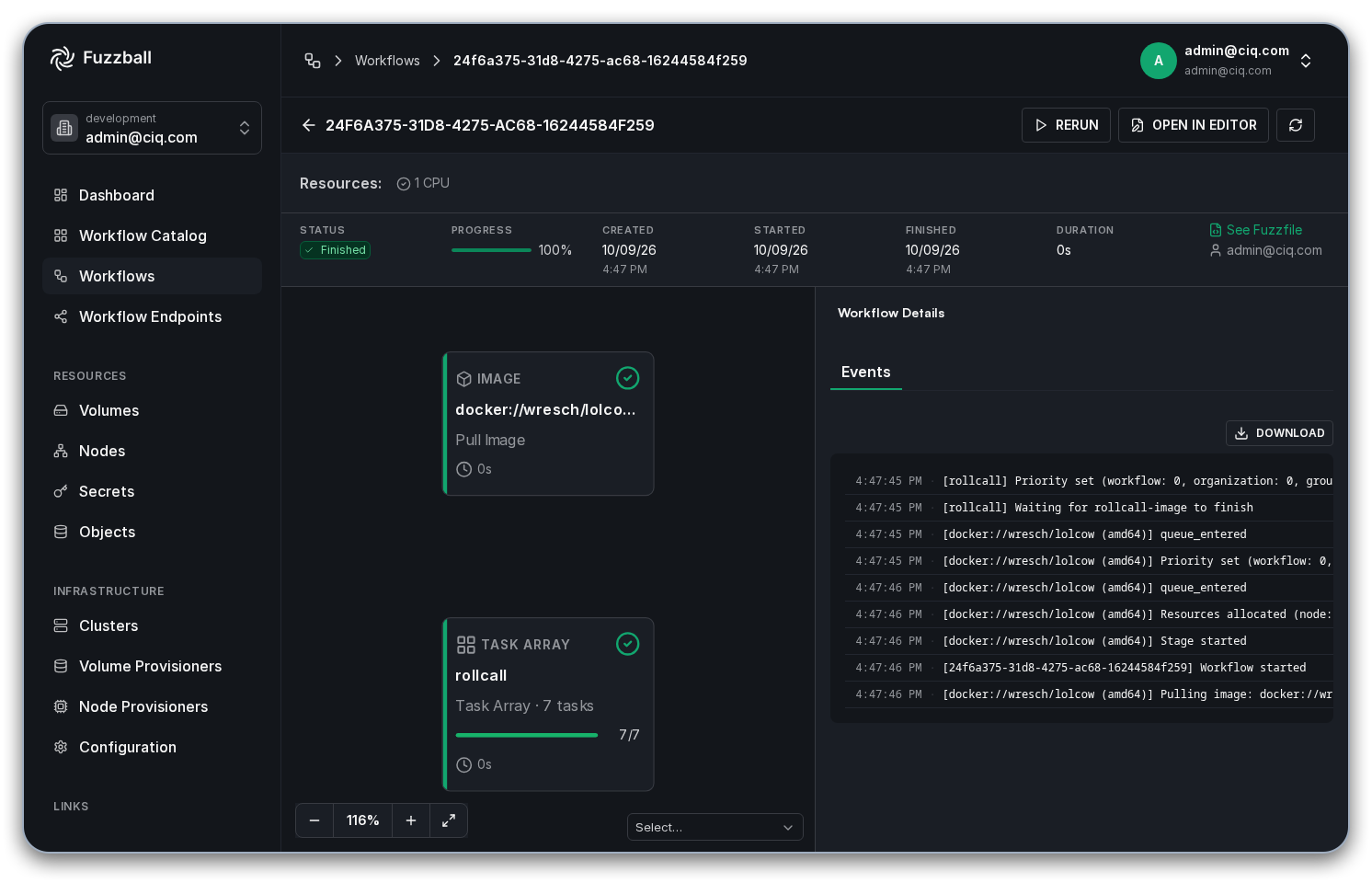 completed rollcall task array