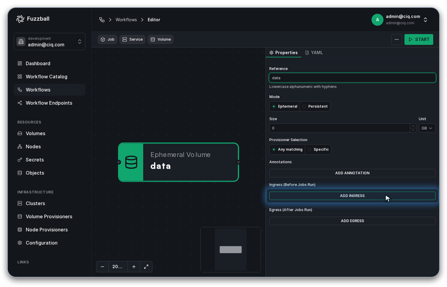 Volume ready for ingress configuration