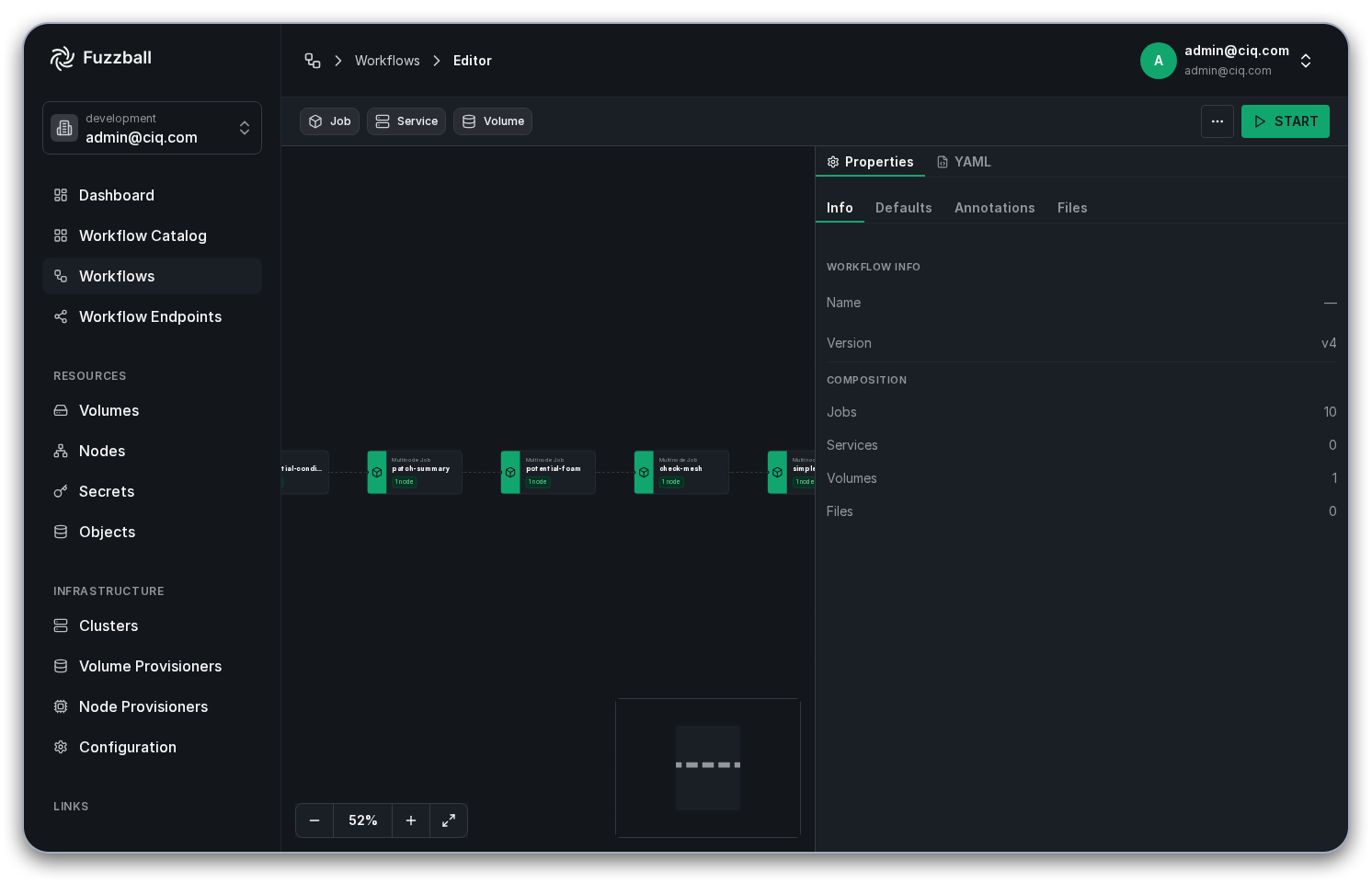 Fuzzball workflow catalog OpenFOAM editor